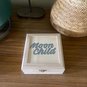 New custom made moon child 6” wood trinket box wooden
